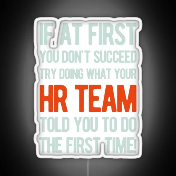 Funny Human Resources HR RGB Neon Sign
