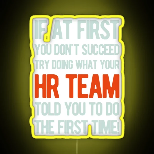 Funny Human Resources HR RGB Neon Sign