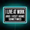 Colorful humorous office decor with customizable RGB glowing neon sign