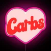 Colorful rgb led canvas print funny love carbs neon lighting