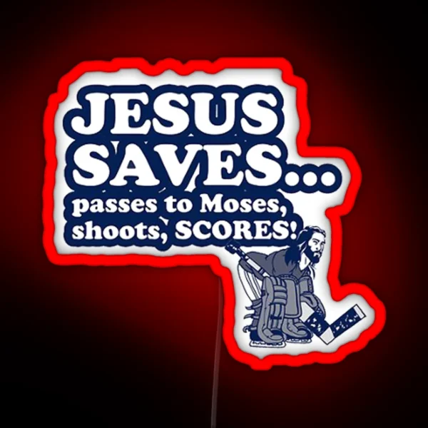 Funny Jesus Hockey RGB Neon Sign