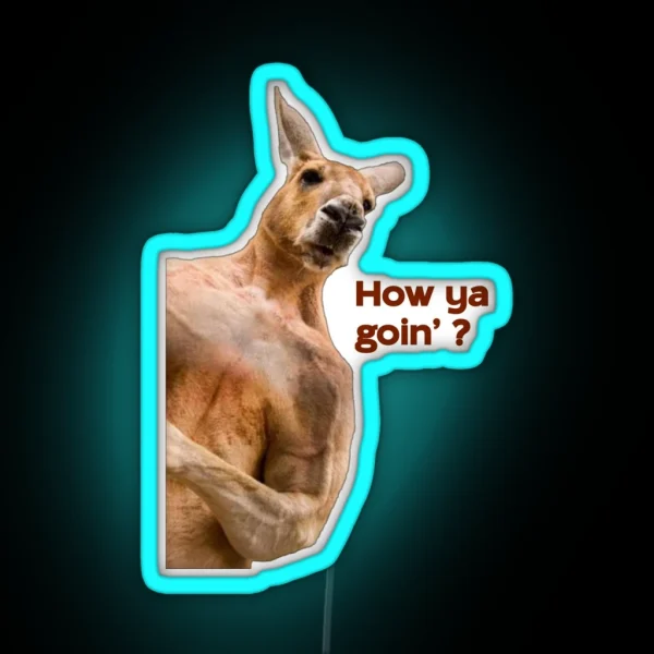 Funny Kangaroo Quote Australian Meme Led Design RGB Neon Sign