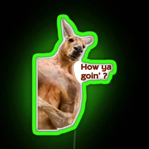 Funny Kangaroo Quote Australian Meme Led Design RGB Neon Sign