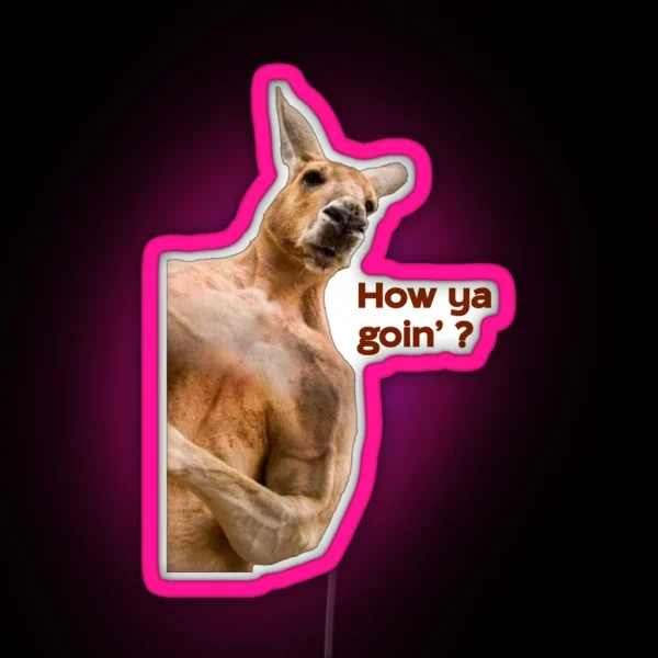 Funny Kangaroo Quote Australian Meme Led Design RGB Neon Sign