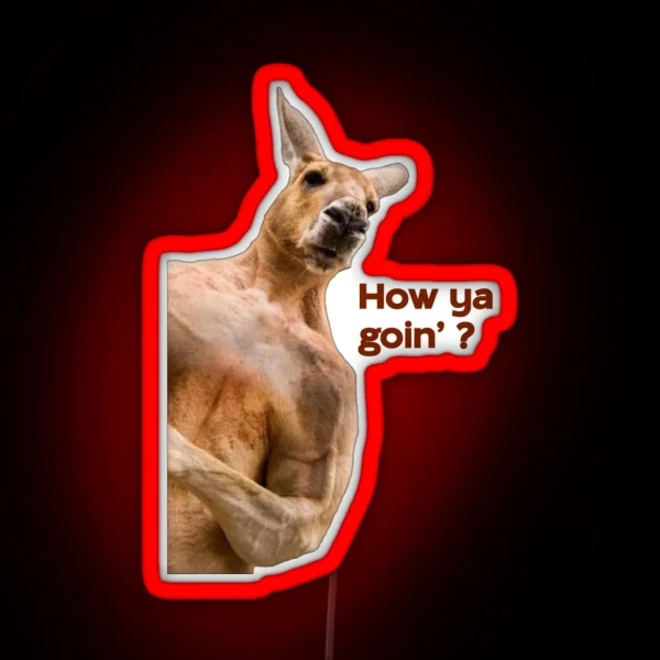 Funny Kangaroo Quote Australian Meme Led Design RGB Neon Sign