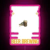 Colorful beer brewing themed rgb led neon wall decoration art