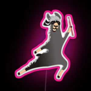 Funny Llama Ninja Crochet Hook RGB Neon Sign