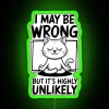 Whimsical humorous feline meditation humor neon sign wall art decoration