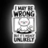 Whimsical feline enlightenment, a humorous take on meditation and certainty.