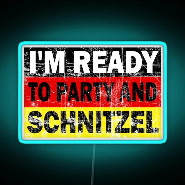 Funny Oktoberfest Party And Schnitzel RGB Neon Sign