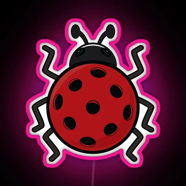 Funny Pickleball Ladybug Insect RGB Neon Sign