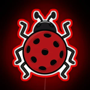 Funny Pickleball Ladybug Insect RGB Neon Sign