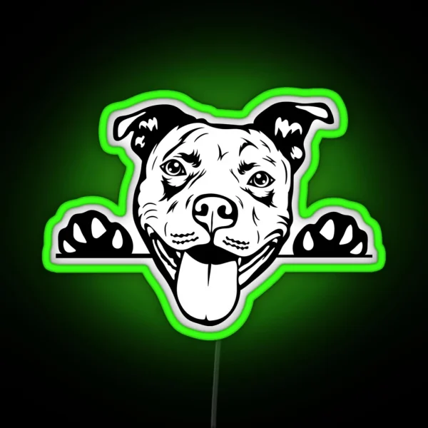 Funny Pitbull Pitbull Dog Lover RGB Neon Sign