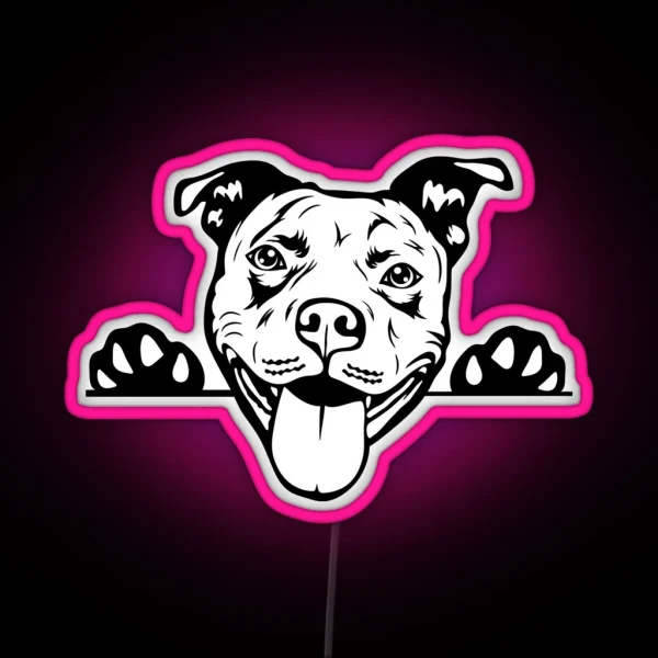 Funny Pitbull Pitbull Dog Lover RGB Neon Sign