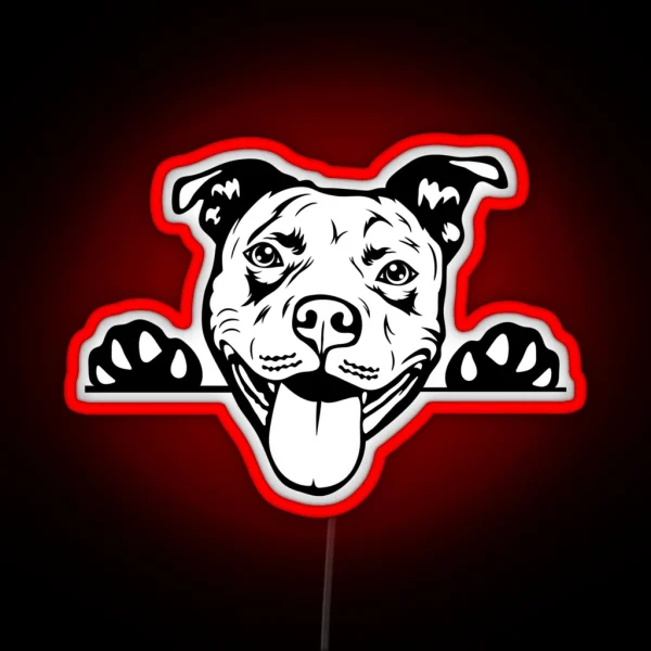 Funny Pitbull Pitbull Dog Lover RGB Neon Sign