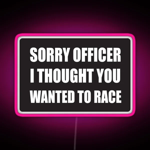 Funny Police Officer Cool Motorcycle Or Funny Helmet Led And Bikers Gifts RGB Neon Sign