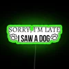 Neon dog lover gift for home humor with modern design
