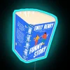 Vibrant Neon Sign Featuring Quirky Literary-Inspired Typography and Humor