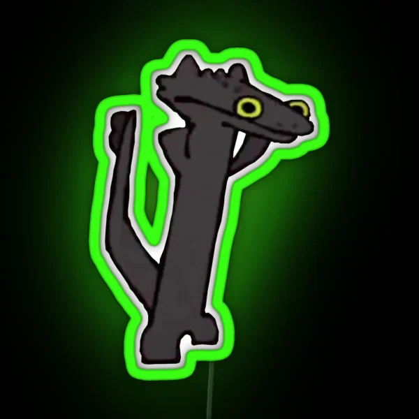 Funny Toothless Dreamworks Dragon Kawaii Artwork RGB Neon Sign