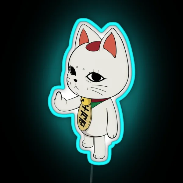 Funny Turbo Granny Dandadan Anime Cat RGB Neon Sign