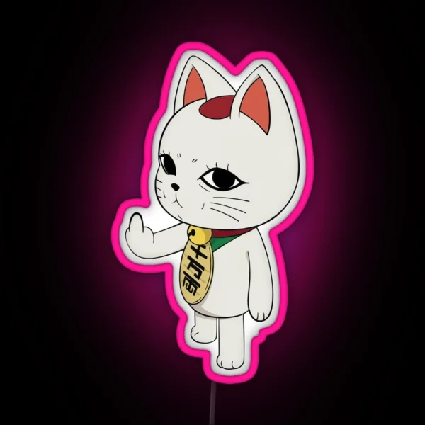 Funny Turbo Granny Dandadan Anime Cat RGB Neon Sign