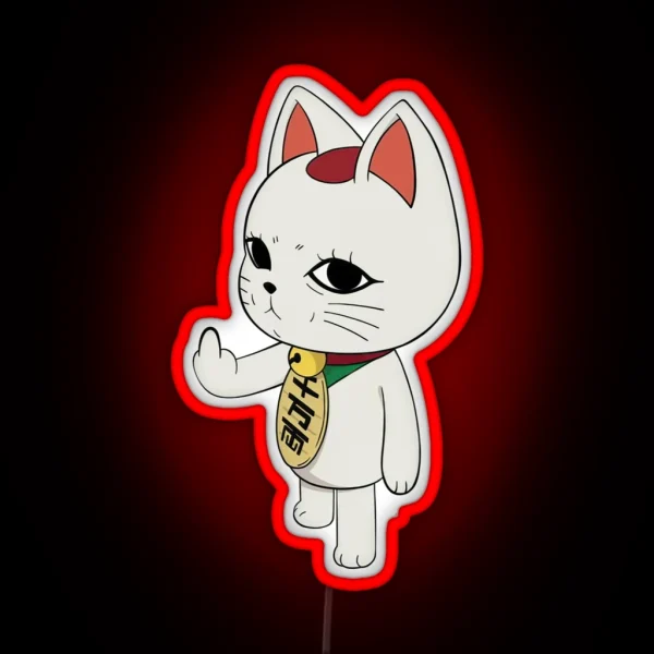 Funny Turbo Granny Dandadan Anime Cat RGB Neon Sign