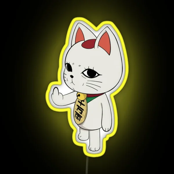 Funny Turbo Granny Dandadan Anime Cat RGB Neon Sign