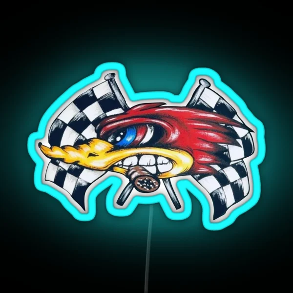 Furious Roadrunner In Race Left View RGB Neon Sign