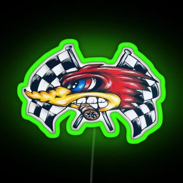 Furious Roadrunner In Race Left View RGB Neon Sign