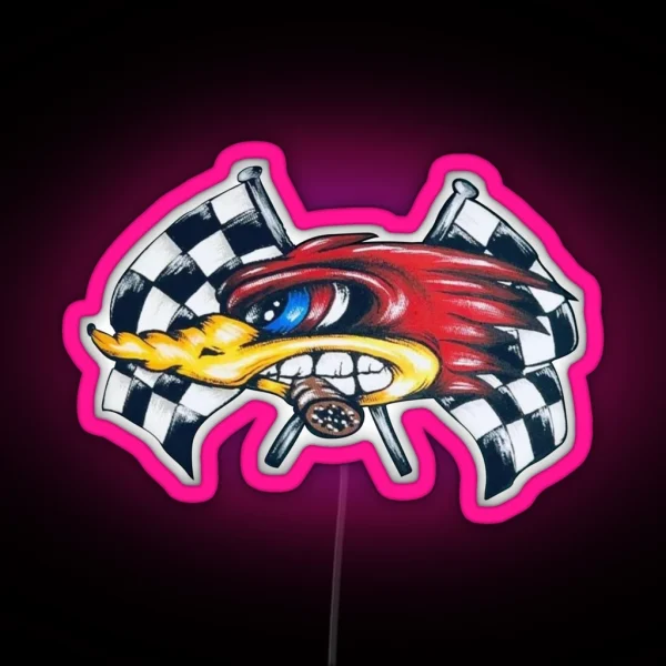 Furious Roadrunner In Race Left View RGB Neon Sign