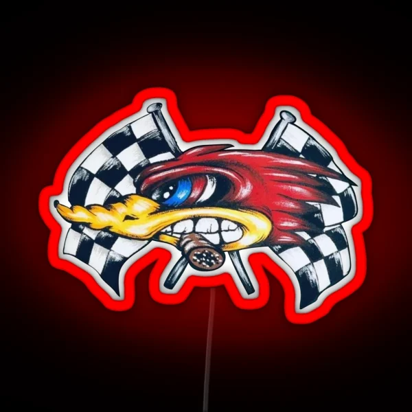 Furious Roadrunner In Race Left View RGB Neon Sign