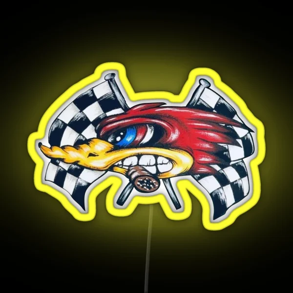Furious Roadrunner In Race Left View RGB Neon Sign