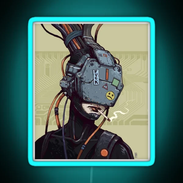 Future Dystopian Cyberpunk Anime Design RGB Neon Sign