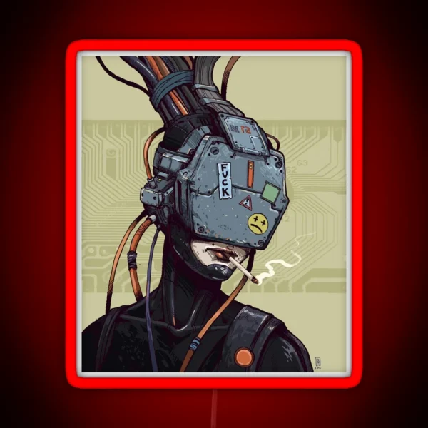 Future Dystopian Cyberpunk Anime Design RGB Neon Sign