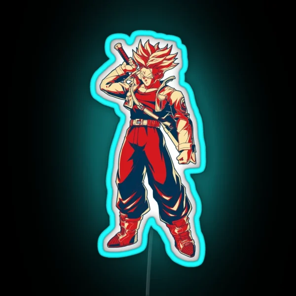 Future Trunks Retro Future Trunks Fanart Future Trunks RGB Neon Sign