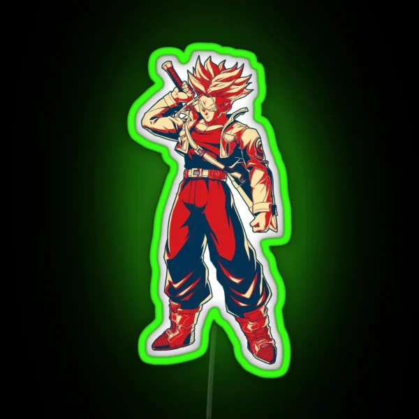 Future Trunks Retro Future Trunks Fanart Future Trunks RGB Neon Sign