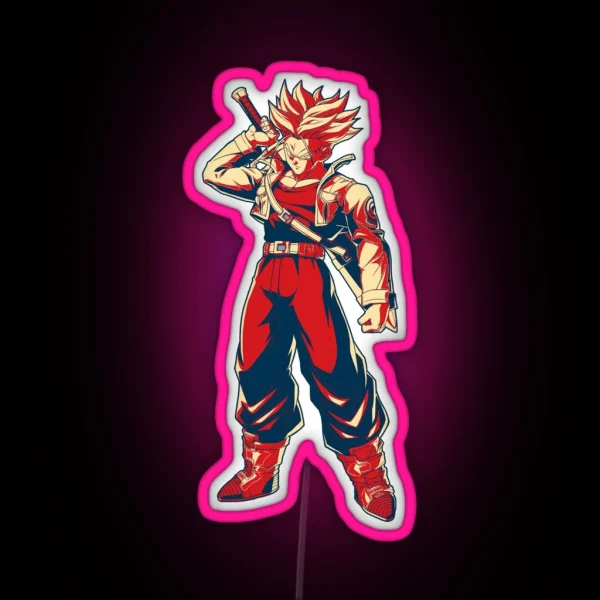 Future Trunks Retro Future Trunks Fanart Future Trunks RGB Neon Sign