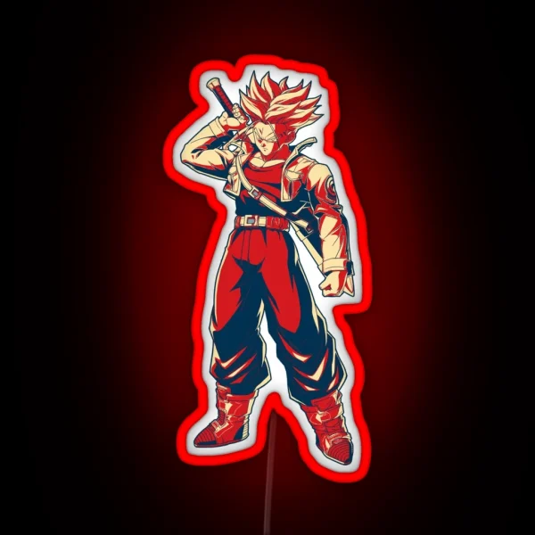 Future Trunks Retro Future Trunks Fanart Future Trunks RGB Neon Sign