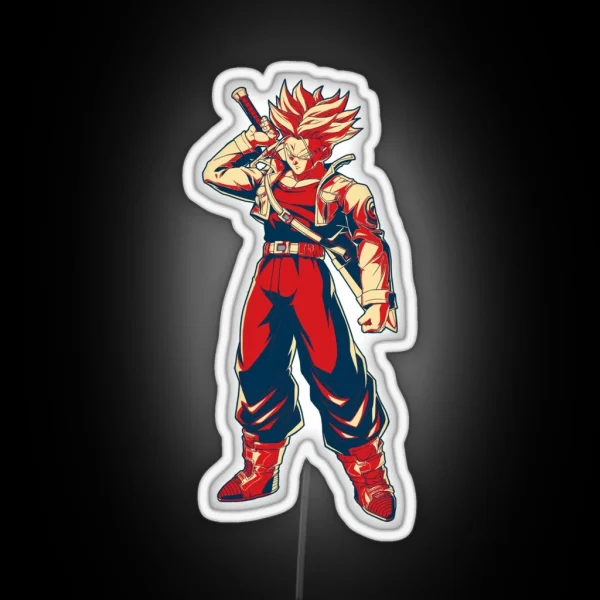 Future Trunks Retro Future Trunks Fanart Future Trunks RGB Neon Sign