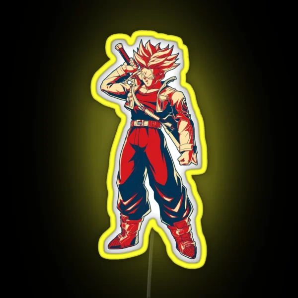 Future Trunks Retro Future Trunks Fanart Future Trunks RGB Neon Sign