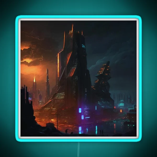 Futuristic City RGB Neon Sign