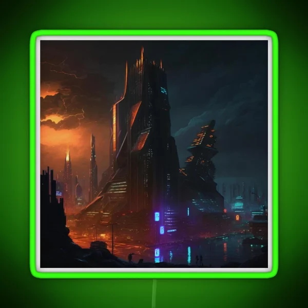 Futuristic City RGB Neon Sign