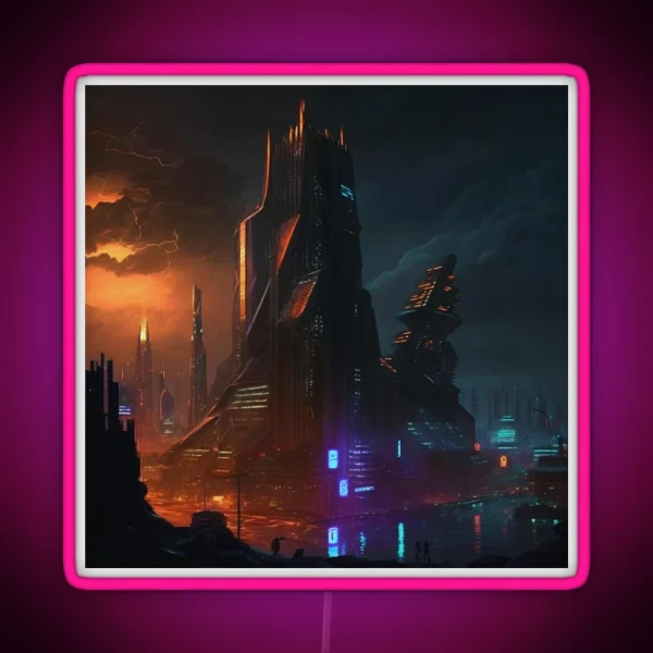 Futuristic City RGB Neon Sign