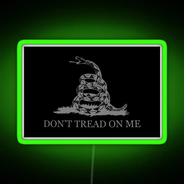Gadsden Flag Black And Gray 2 RGB Neon Sign