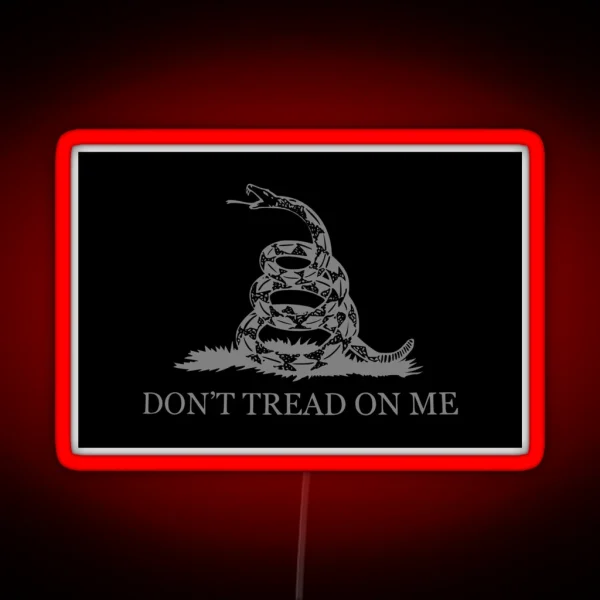 Gadsden Flag Black And Gray 2 RGB Neon Sign