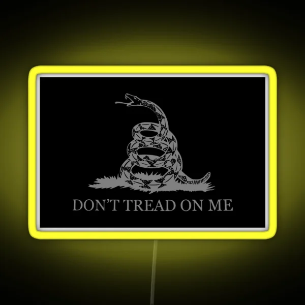 Gadsden Flag Black And Gray 2 RGB Neon Sign