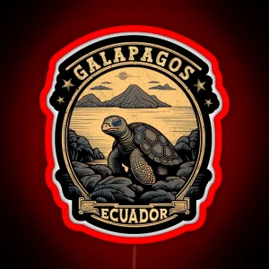 Galapagos Islands Turtle Republic Of Ecuador RGB Neon Sign
