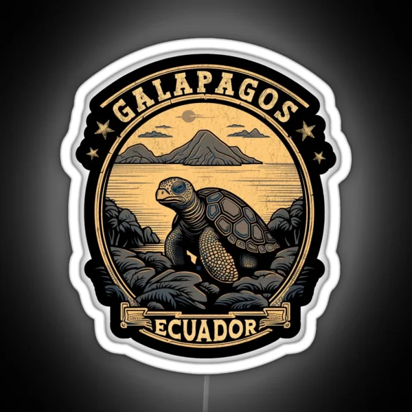 Galapagos Islands Turtle Republic Of Ecuador RGB Neon Sign