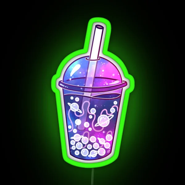 Galaxy Boba Tea RGB Neon Sign