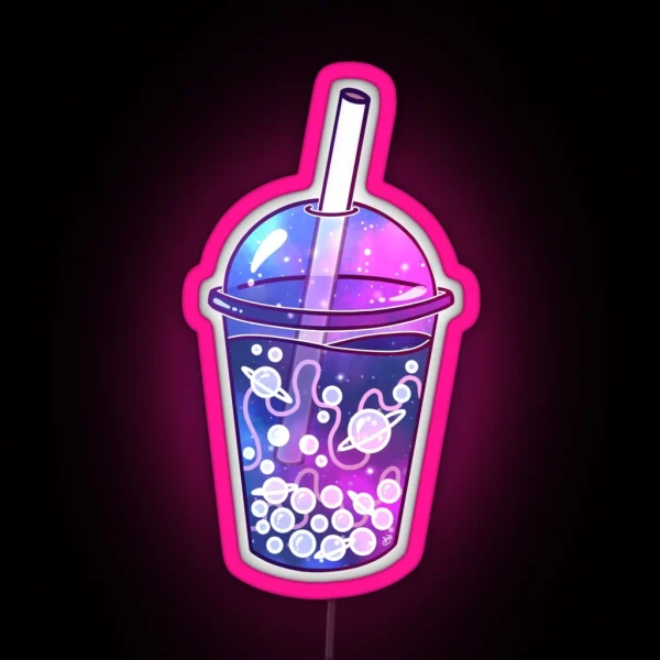 Galaxy Boba Tea RGB Neon Sign